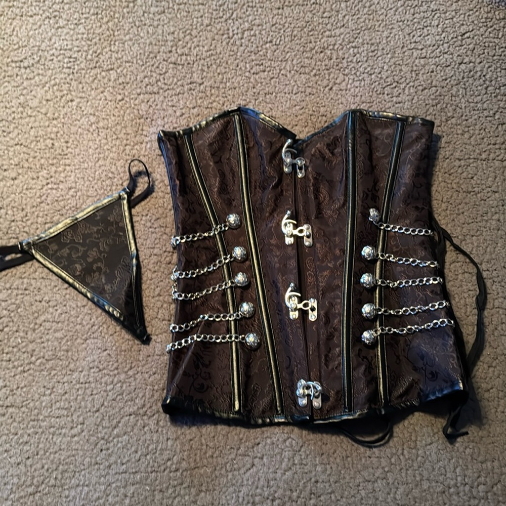 Corset with matching thong